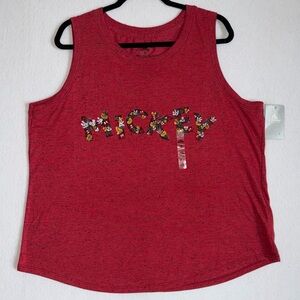 NWT Disney Mickey Mouse Character Printed Mickey Letters Sleeveless Top